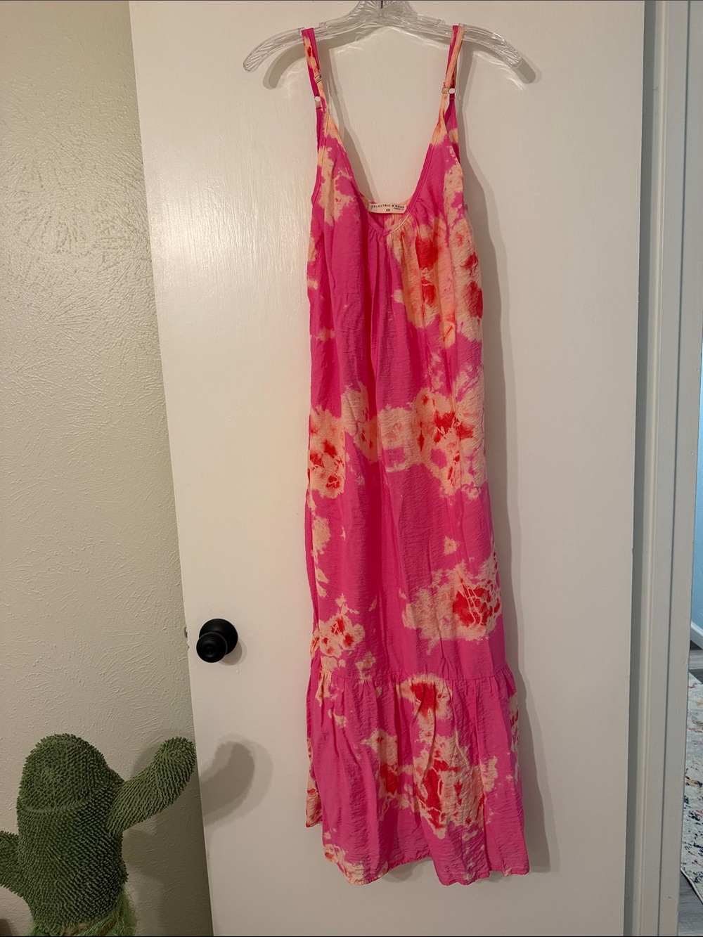 Electric & Rose Pink Tie-Dye Maxi Dress